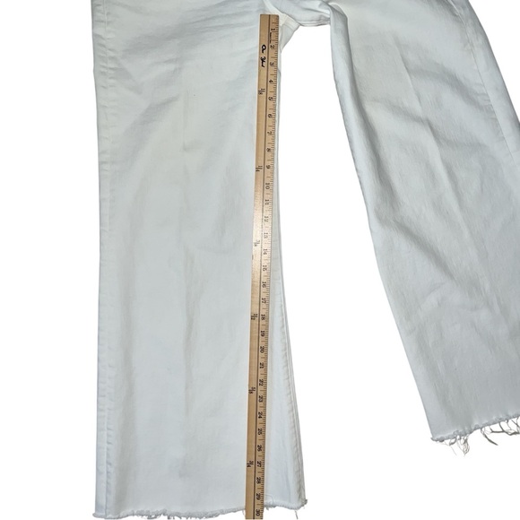 MOTHER White Flare Wide Leg Jeans with Frayed Hem - Picture 13 of 14